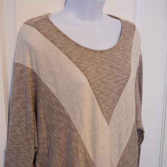 lace lagenlook oversized coastal cowgirl boho arrow variegated sweater L a'reve - Picture 3 of 9